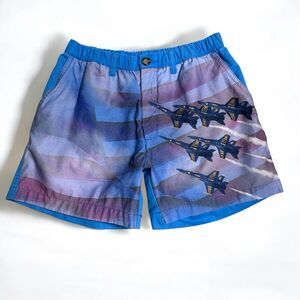 Chubbies Shorts Men’s M US Navy Fighter Jet Patriotic American Flag Made In USA